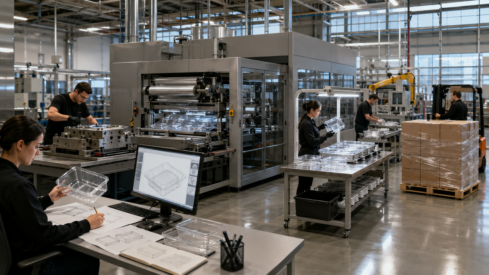 Inside the CertoPack plant — forming and inspecting clear thermoformed food containers